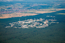 Aerial view of KIK, Research Center in the district Leopoldshafen in Eggenstein-Leopoldshafen in the state Baden-Wuerttemberg, Germany