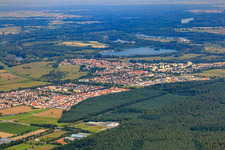 City view from the southeast in the district Leopoldshafen in Eggenstein-Leopoldshafen in the state Baden-Wuerttemberg, Germany