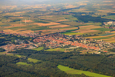 City view from the southeast in Kandel in the state Rhineland-Palatinate, Germany seen from above