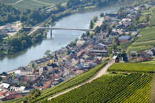 Aerial view of Wormeldange in the state Greiwemaacher, Luxembourg