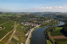 Wormeldange in the state Greiwemaacher, Luxembourg from the plane