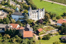 Aerial view of Victor's Residenz-Hotel Schloss Berg in the district Nennig in Perl in the state Saarland, Germany