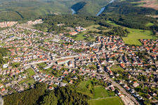 Town View of the streets and houses of the residential areas in Mettlach in the state Saarland, Germany