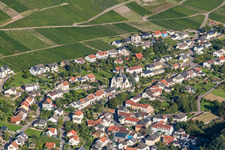 Village - view on the edge of wine yards above the Saar in Ockfen in the state Rhineland-Palatinate, Germany