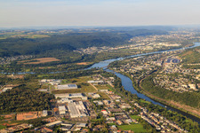 Saar estuary into the Moselle in Konz in the state Rhineland-Palatinate, Germany