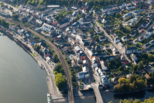 Aerial view of Wasserbillig in the state Grevenmacher, Luxembourg