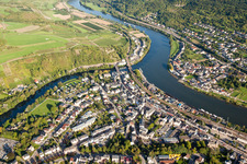 Riparian areas along the river mouth of Sauer in die Mosel in Wasserbillig in Grevenmacher, Luxembourg