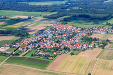 Village view from the southeast in Knittelsheim in the state Rhineland-Palatinate, Germany