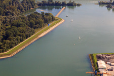 Aerial photograpy of Port Germersheim in Germersheim in the state Rhineland-Palatinate, Germany