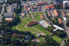 Aerial photograpy of Fronte Lamotte City Park in Germersheim in the state Rhineland-Palatinate, Germany