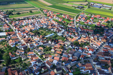 Oblique view of Wörthstr in Hördt in the state Rhineland-Palatinate, Germany