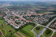 Aerial view of District Schauernheim in Dannstadt-Schauernheim in the state Rhineland-Palatinate, Germany