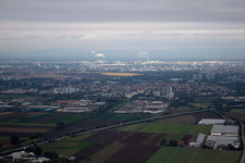 Aerial view of Bauhaus in the district Oggersheim in Ludwigshafen am Rhein in the state Rhineland-Palatinate, Germany