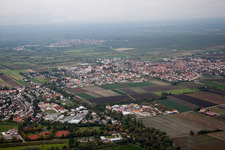 Aerial view of Lambsheim in the state Rhineland-Palatinate, Germany