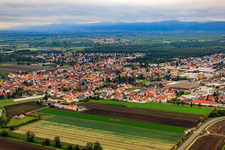 View of the town from the northeast in Maxdorf in the state Rhineland-Palatinate, Germany