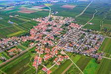 Village view from the northeast in Ellerstadt in the state Rhineland-Palatinate, Germany