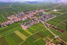 Village view from the northeast in Friedelsheim in the state Rhineland-Palatinate, Germany