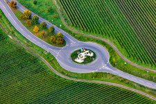 Roundabout on Niederkircher Straße in Deidesheim in the state Rhineland-Palatinate, Germany