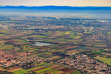 View of the town from the southwest in Lambsheim in the state Rhineland-Palatinate, Germany