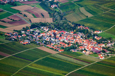 Aerial photograpy of Village view of Sausenheim in Bissersheim in the state Rhineland-Palatinate