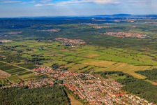 Aerial view of View from the southeast in Birkenheide in the state Rhineland-Palatinate, Germany