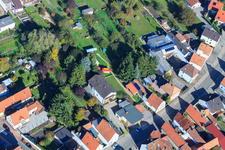 Saarstraße Villa Kunterbunt in Kandel in the state Rhineland-Palatinate, Germany from above