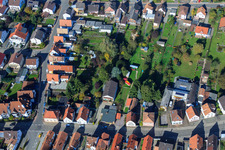 Saarstraße Villa Kunterbunt in Kandel in the state Rhineland-Palatinate, Germany viewn from the air