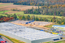 Aerial view of Horst Industrial Estate, 2nd Construction Phase Gazely Logistics STS Group in the district Minderslachen in Kandel in the state Rhineland-Palatinate, Germany