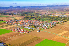 View from the southeast in Steinweiler in the state Rhineland-Palatinate, Germany from above