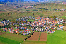 Village view from the southeast in the district Mörzheim in Landau in der Pfalz in the state Rhineland-Palatinate, Germany