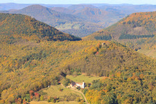 Slevogthof in Leinsweiler in the state Rhineland-Palatinate, Germany viewn from the air