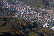 Annweiler am Trifels in the state Rhineland-Palatinate, Germany viewn from the air