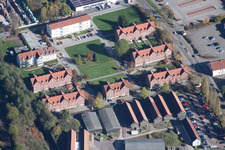 Aerial view of Industrial and commercial area of STABILA Messgeraete in Annweiler am Trifels in the state Rhineland-Palatinate
