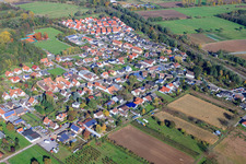 Aerial photograpy of Main Street in Winden in the state Rhineland-Palatinate, Germany