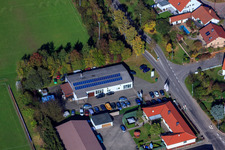 Aerial view of Schwind car dealership in Winden in the state Rhineland-Palatinate, Germany