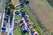 Aerial view of Station Winden and Bahnhofstr in Winden in the state Rhineland-Palatinate, Germany