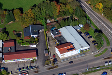 Horst industrial area, ADMIRAL arcade and Dieter Großglaus car repair shop in the district Minderslachen in Kandel in the state Rhineland-Palatinate, Germany