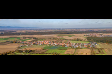 Drone recording of District Minderslachen in Kandel in the state Rhineland-Palatinate, Germany