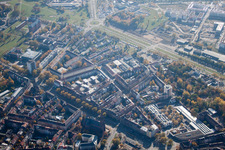 Ludig-Erhard-Allee in the district Südstadt in Karlsruhe in the state Baden-Wuerttemberg, Germany