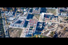 Oblique view of Kriegsstraße East in the district Südstadt in Karlsruhe in the state Baden-Wuerttemberg, Germany