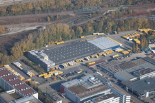 Warehouses and forwarding building SWS-Speditions-GmbH, Otto-street in the district Durlach in Karlsruhe in the state Baden-Wurttemberg out of the air