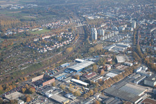 District Durlach in Karlsruhe in the state Baden-Wuerttemberg, Germany from a drone