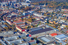 KVV tram depot east on Gerwigstr in the district Oststadt in Karlsruhe in the state Baden-Wuerttemberg, Germany