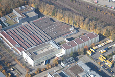 Aerial view of Killisfeld, German Homeopathy Union DHU-Arzneimittel GmbH & Co. KG in the district Durlach in Karlsruhe in the state Baden-Wuerttemberg, Germany