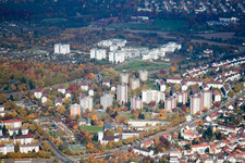 Aerial view of District Durlach in Karlsruhe in the state Baden-Wuerttemberg, Germany