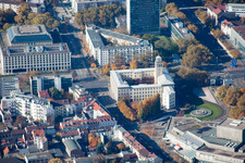Kriegsstraße East in the district Südstadt in Karlsruhe in the state Baden-Wuerttemberg, Germany from a drone