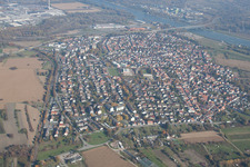 District Maximiliansau in Wörth am Rhein in the state Rhineland-Palatinate, Germany from a drone