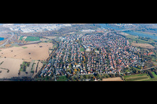 Town on the banks of the river of the Rhine river in the district Maximiliansau in Woerth am Rhein in the state Rhineland-Palatinate, Germany