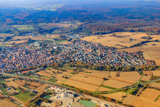 City view from the east in Hagenbach in the state Rhineland-Palatinate, Germany