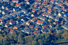 Aerial view of Lindelbrunnstr in Hagenbach in the state Rhineland-Palatinate, Germany